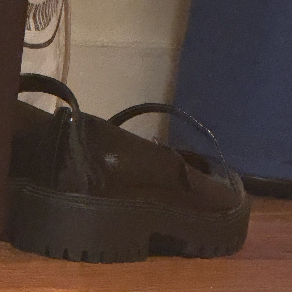 Black Patent Platform Mary Jane Shoe